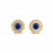 18k Yellow Gold Tiny Treasures Diamond And Blue Sapphire Stud Earrings