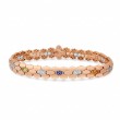 18k Rose/white Gold Cobra Diamond And Mixed Stones (blue Sapphire, Blue Topaz, Citrine, Peridot, Ruby, And Rubellite) Bracelet