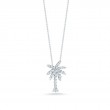 Small Palm Tree Pendant With Diamonds 18K White Gold