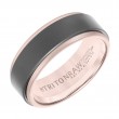 18K Rose Gold ring with step edge