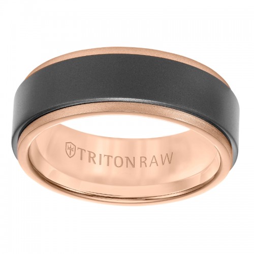 18K Rose Gold ring with step edge