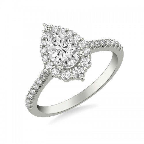 Pear Shaped Halo Engagement Ring