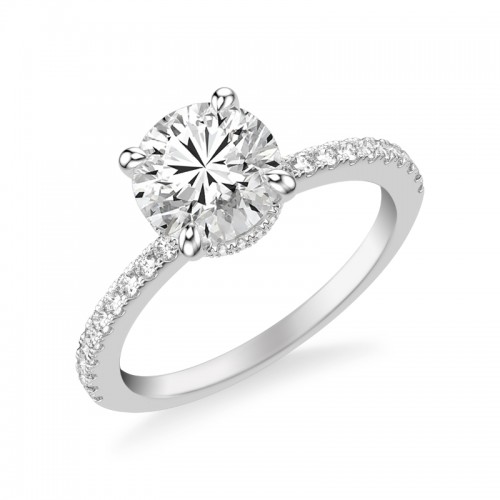Hidden Halo Round Diamond Engagement Ring