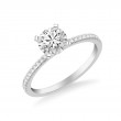 Round Diamond Half-Round Sidestone Engagement Ring