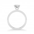 Round Diamond Half-Round Sidestone Engagement Ring