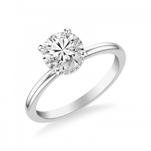 Classic Hidden Halo Solitaire Engagement Ring