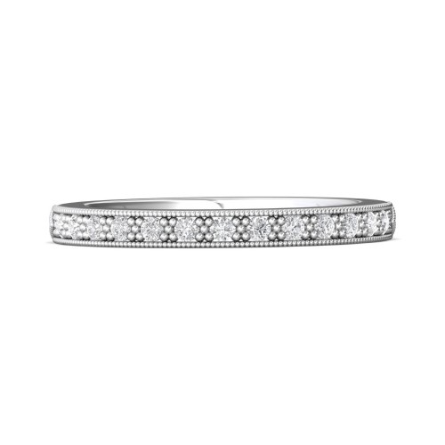 FlyerFit&reg; Platinum Micropave Bead Set Wedding Band