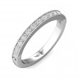FlyerFit® 18K White Gold Micropave Bead Set Wedding Band