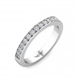 FlyerFit® 18K White Gold Micropave Bead Set Wedding Band