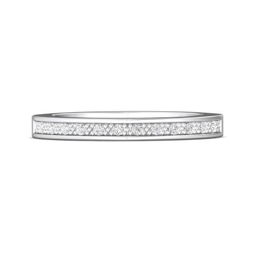 FlyerFit&reg; Platinum Micropave Bead Set Wedding Band