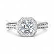 FlyerFit® Platinum Micropave Halo Engagement Ring