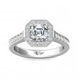 FlyerFit® Platinum Micropave Halo Engagement Ring