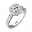 FlyerFit® Platinum Micropave Halo Engagement Ring