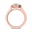 FlyerFit® 14K Pink Gold Micropave Halo Engagement Ring