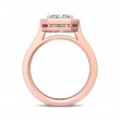 FlyerFit® 18K Pink Gold Micropave Halo Engagement Ring