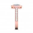 FlyerFit® 18K Pink Gold Micropave Halo Engagement Ring