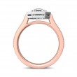 FlyerFit® 18K Pink Gold Shank And White Gold Top Micropave Halo Engagement Ring