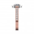 FlyerFit® 18K Pink Gold Shank And White Gold Top Micropave Halo Engagement Ring