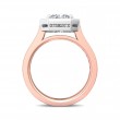 FlyerFit® 14K Pink Gold Shank And White Gold Top Micropave Halo Engagement Ring