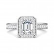 FlyerFit® Platinum Micropave Halo Engagement Ring