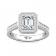 FlyerFit® Platinum Micropave Halo Engagement Ring