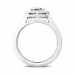 FlyerFit® Platinum Micropave Halo Engagement Ring