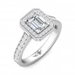 FlyerFit® Platinum Micropave Halo Engagement Ring