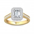FlyerFit® 14K Yellow and 14K White Gold Micropave Halo Engagement Ring