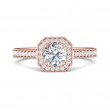 FlyerFit® 14K Pink Gold Micropave Halo Engagement Ring