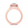 FlyerFit® 14K Pink Gold Micropave Halo Engagement Ring
