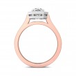 FlyerFit® 18K Pink Gold Shank And White Gold Top Micropave Halo Engagement Ring