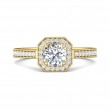 FlyerFit® 14K Yellow Gold Micropave Halo Engagement Ring
