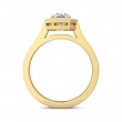 FlyerFit® 14K Yellow Gold Micropave Halo Engagement Ring