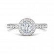 FlyerFit® 18K White Gold Micropave Halo Engagement Ring
