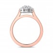 FlyerFit® 18K Pink Gold Shank And White Gold Top Micropave Halo Engagement Ring