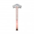 FlyerFit® 18K Pink Gold Shank And White Gold Top Micropave Halo Engagement Ring