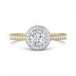 FlyerFit® 14K Yellow and 14K White Gold Micropave Halo Engagement Ring