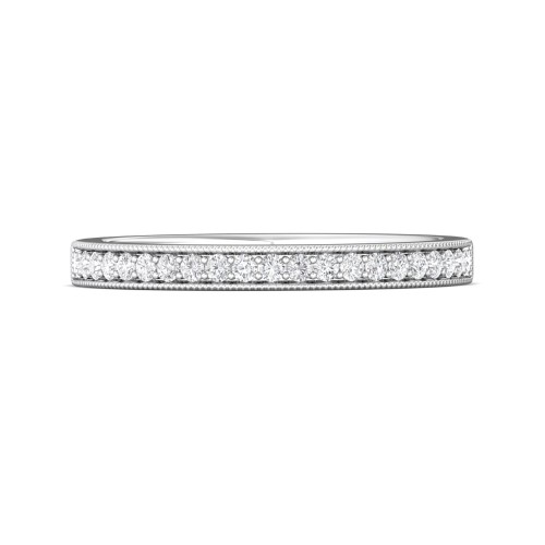 FlyerFit&reg; Platinum Micropave Bead Set Wedding Band