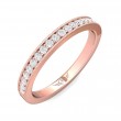 FlyerFit® 14K Pink Gold Micropave Bead Set Wedding Band