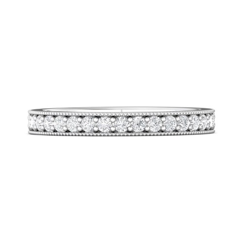 FlyerFit&reg; Platinum Micropave Bead Set Wedding Band