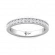 FlyerFit® 18K White Gold Micropave Bead Set Wedding Band