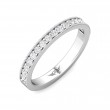 FlyerFit® 18K White Gold Micropave Bead Set Wedding Band