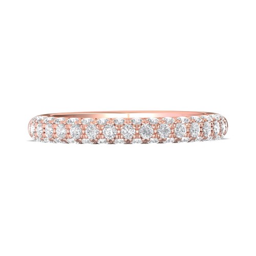 FlyerFit&reg; 14K Pink Gold Micropave Wedding Band