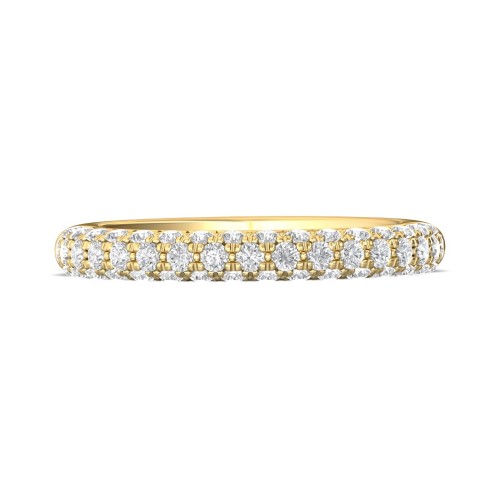 FlyerFit&reg; 14K Yellow Gold Micropave Wedding Band