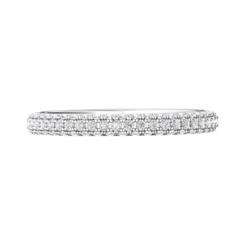 FlyerFit&reg; Platinum Micropave Wedding Band