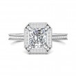 FlyerFit® Platinum Micropave Halo Engagement Ring
