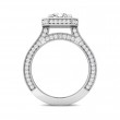 FlyerFit® Platinum Micropave Halo Engagement Ring