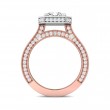 FlyerFit® 18K Pink Gold Shank And White Gold Top Micropave Halo Engagement Ring