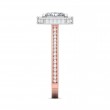FlyerFit® 18K Pink Gold Shank And White Gold Top Micropave Halo Engagement Ring