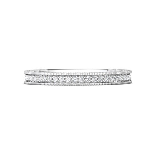 FlyerFit&reg; Platinum Micropave Bead Set Wedding Band